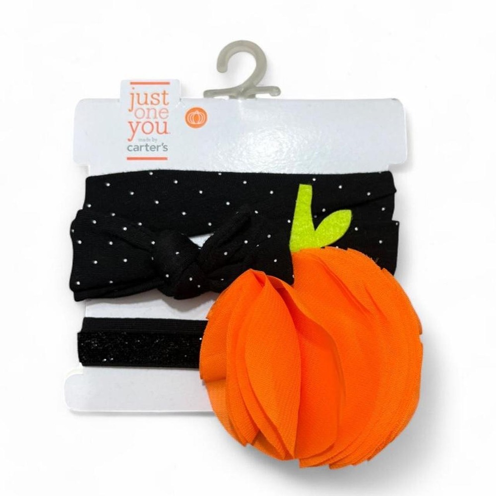 Baby Girl Halloween Headband Duo Spooky Cute Pumpkin Patch Fall Accessories